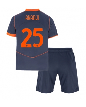 Billige Fotballdrakt Inter Milan Manuel Akanji #25 Replika Tredjedraktsett Barn 2025-26 Kortermet (med bukser)